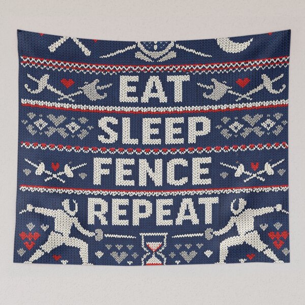 Item preview, Eat Sleep Fence Repeat Fencing Knitting Pattern designed and sold by Mauswohn.