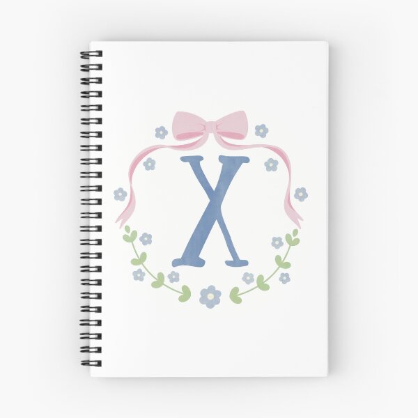 Item preview, X Initial Flowers and Bows Watercolour Wreath designed and sold by winterpumpkin.