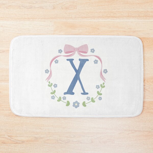 Item preview, X Initial Flowers and Bows Watercolour Wreath designed and sold by winterpumpkin.