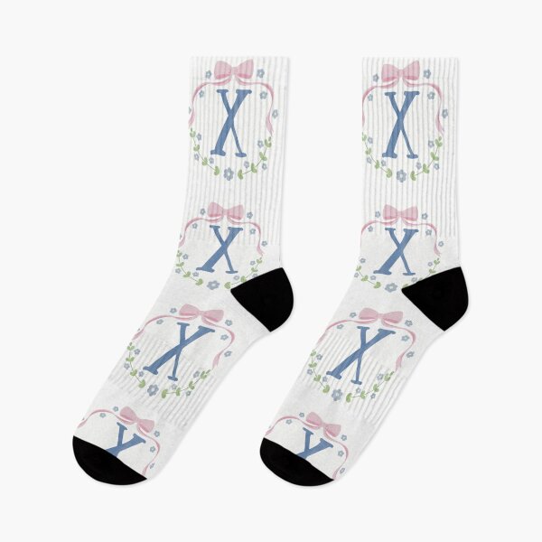 Item preview, X Initial Flowers and Bows Watercolour Wreath designed and sold by winterpumpkin.