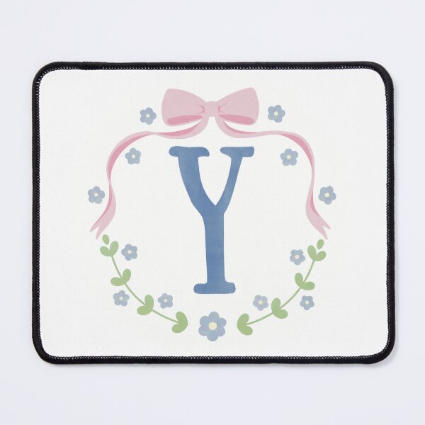Item preview, Y Initial Flowers and Bows Watercolour Wreath designed and sold by winterpumpkin.