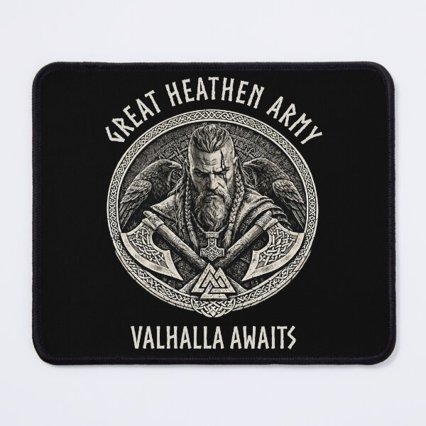 Item preview, Great Heathen Army Valhalla Awaits Viking Warrior Norse Mythology Odin Ravens Design designed and sold by Freki & Geri.