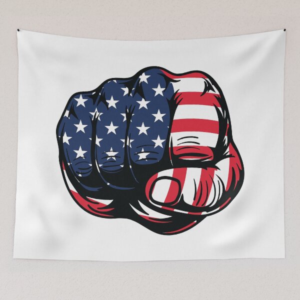 Item preview, American Power Fist Stars and Stripes designed and sold by MarshallStickerX.