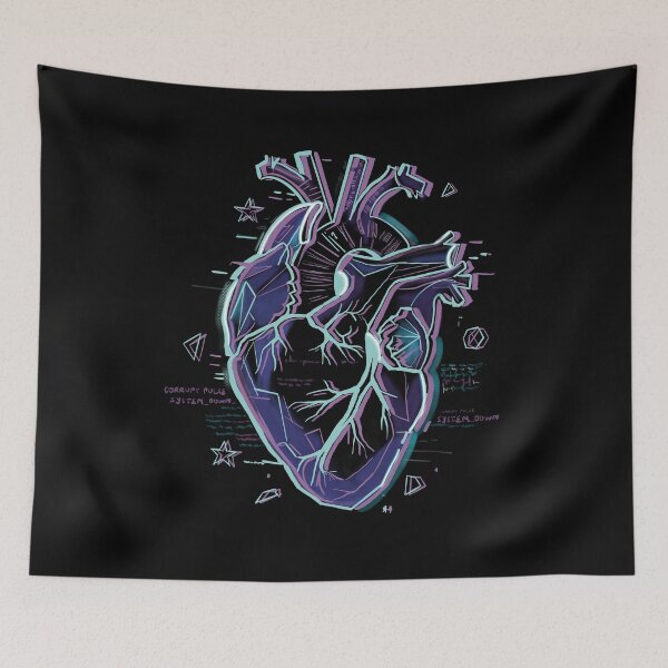 Item preview, Anatomical Glitch: Neon Cyberpunk Heart Illustration designed and sold by Senorona.