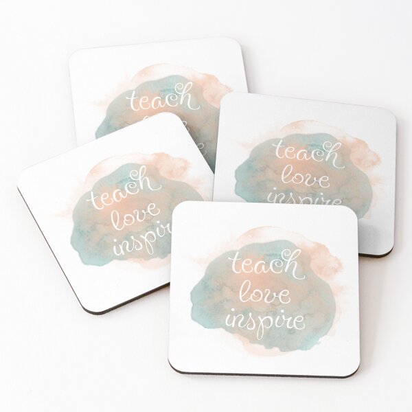 Item preview, Teach Love Inspire Watercolor Splash – Peach and Sage Aesthetic designed and sold by MSDesignHaus.