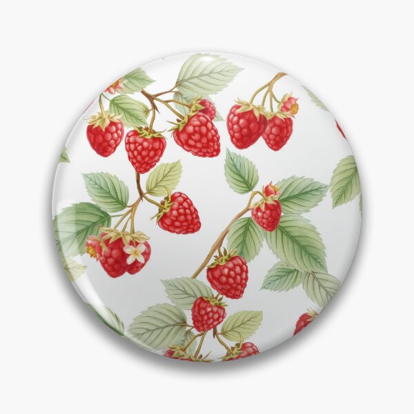 Item preview, Raspberry Pattern on a White Background | Nature-Inspired Art designed and sold by UnhingedBird.