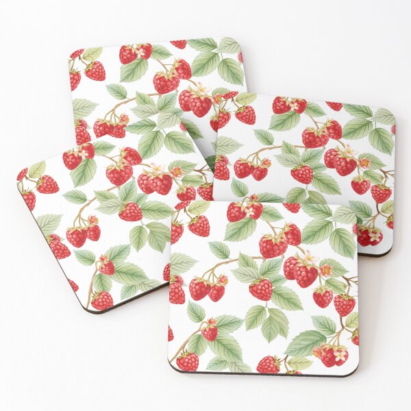 Item preview, Raspberry Pattern on a White Background | Nature-Inspired Art designed and sold by UnhingedBird.