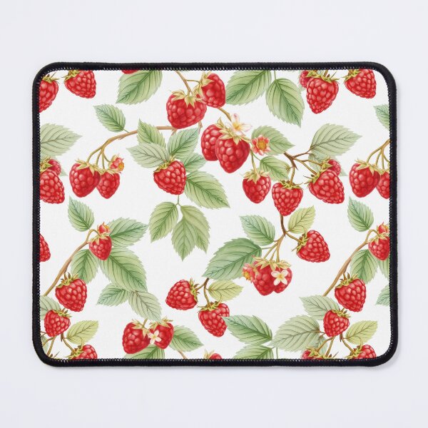 Item preview, Raspberry Pattern on a White Background | Nature-Inspired Art designed and sold by UnhingedBird.