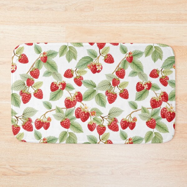 Item preview, Raspberry Pattern on a White Background | Nature-Inspired Art designed and sold by UnhingedBird.
