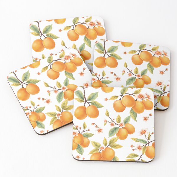 Item preview, Apricot Pattern on a White Background | Nature-Inspired Art designed and sold by UnhingedBird.