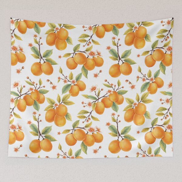 Item preview, Apricot Pattern on a White Background | Nature-Inspired Art designed and sold by UnhingedBird.