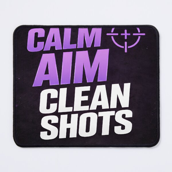 Item preview, Calm Aim Clean Shots – Minimal FPS Gaming Motivation Poster | Purple Gamer Aesthetic designed and sold by CozyLifeStudio.