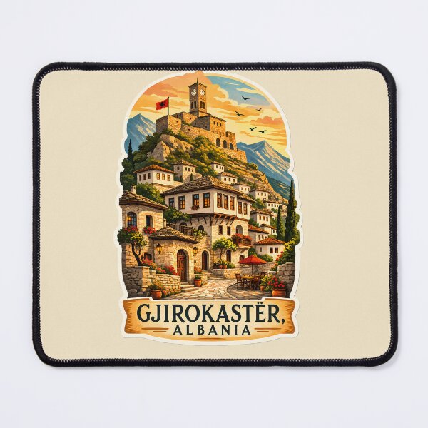 Item preview, Gjirokastër Castle & Stone City Illustration designed and sold by Alice Cristalis.