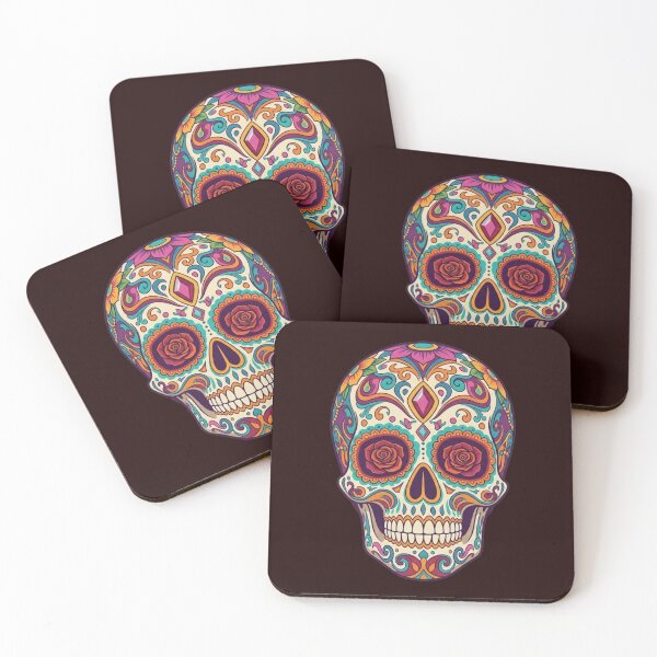 Item preview, Colorful Mexican Skull Illustration – Santa Muerte, Día de los Muertos, Sugar Skull Art designed and sold by Cauldron Crafts.