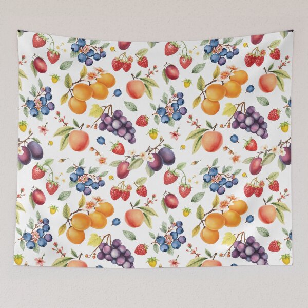 Item preview, Fruit Pattern on a White Background | Nature-Inspired Art | Nature-Inspired Pattern designed and sold by UnhingedBird.