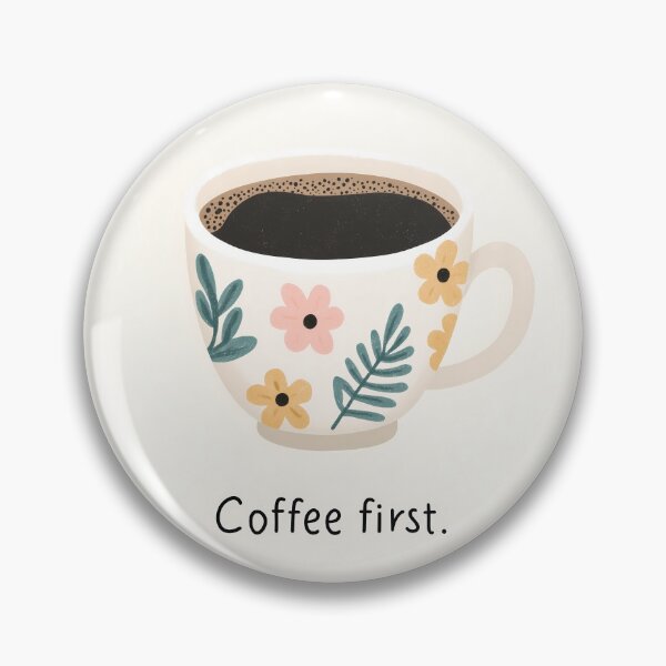 Item preview,  Coffee First Floral Coffee Cup Icon Illustration designed and sold by BobaBunny76.