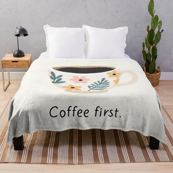 Item preview,  Coffee First Floral Coffee Cup Icon Illustration designed and sold by BobaBunny76.