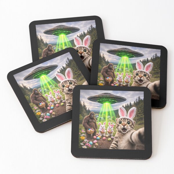Item preview, Cat Selfie Bigfoot Bunny UFO Easter Humor designed and sold by margamPagenberg.