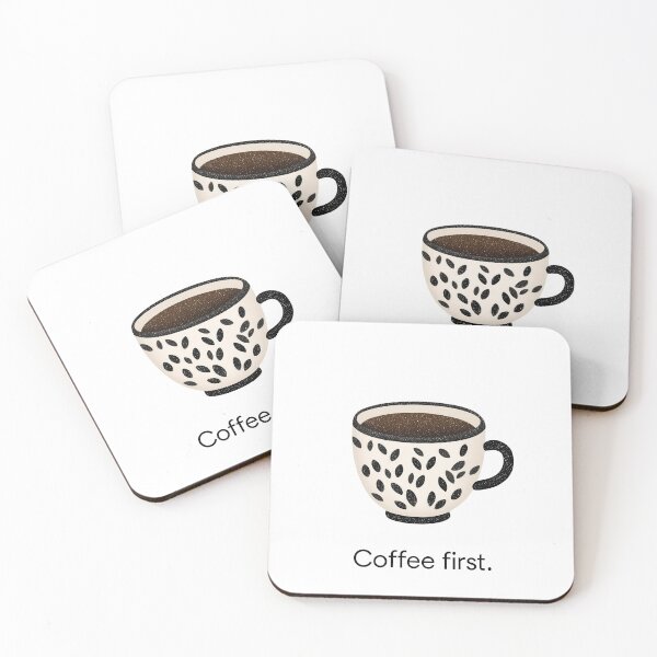 Item preview, Minimalist Coffee Cup Illustration Coffee First designed and sold by BobaBunny76.