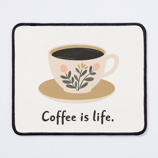 Item preview, Coffee Is Life Floral Coffee Cup Illustration designed and sold by BobaBunny76.