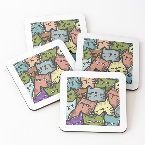 Item preview, Funny Cartoon Cat Faces Illustration designed and sold by RepeatNoProblem.