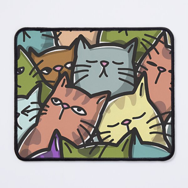 Item preview, Funny Cartoon Cat Faces Illustration designed and sold by RepeatNoProblem.