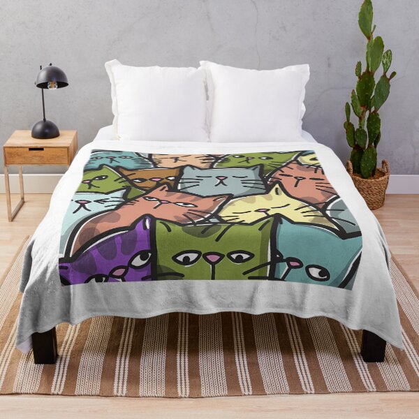 Item preview, Funny Cartoon Cat Faces Illustration designed and sold by RepeatNoProblem.