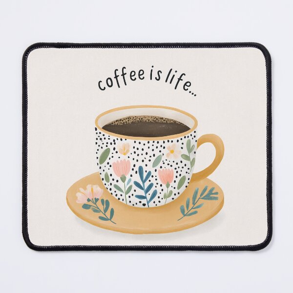 Item preview, Coffee Is Life Floral Coffee Cup Illustration designed and sold by BobaBunny76.