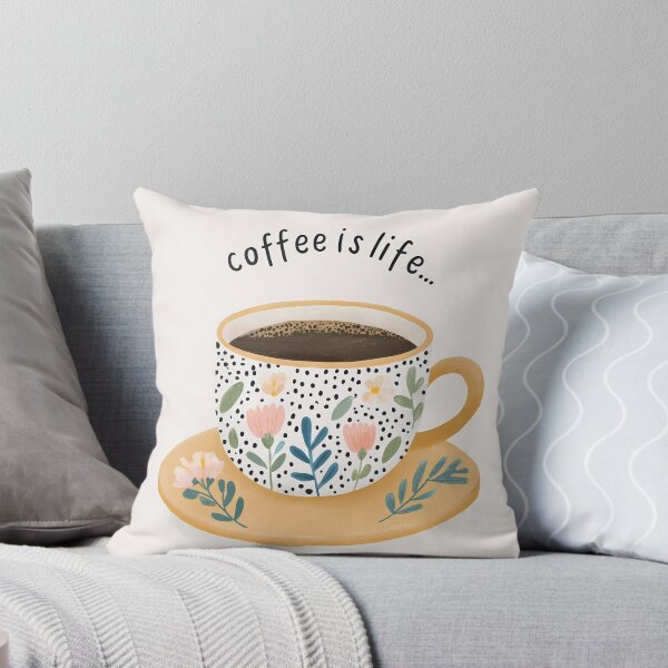 Item preview, Coffee Is Life Floral Coffee Cup Illustration designed and sold by BobaBunny76.