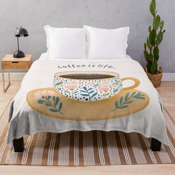 Item preview, Coffee Is Life Floral Coffee Cup Illustration designed and sold by BobaBunny76.