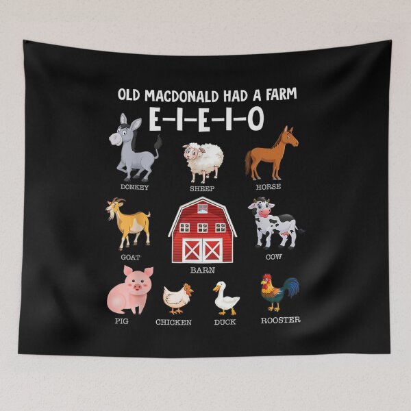 Item preview, Old MacDonald Had A Farm Educational Animals Cartoon Nursery Rhyme Art designed and sold by KistanosMeka.