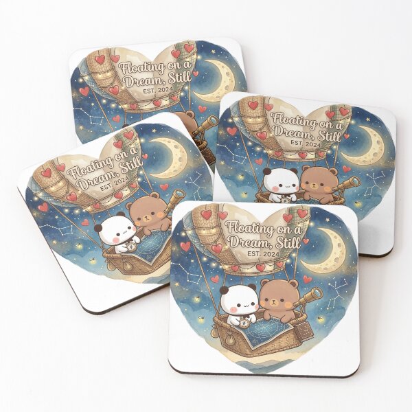 Item preview, Floating on a Dream Panda Bear Couple – Cute Romantic Night Sky Balloon Design designed and sold by snaperos.