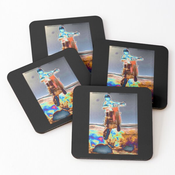 Item preview, Dirtbike rider riding in the desert jumping over rock designed and sold by pixperienz4u.