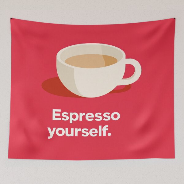 Item preview, Minimalist Coffee Cup Illustration Espresso Yourself designed and sold by BobaBunny76.