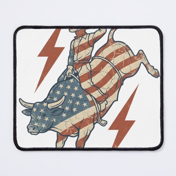 Item preview, Vintage American Flag Bull Rider Rodeo Cowboy designed and sold by sanaeshoop.