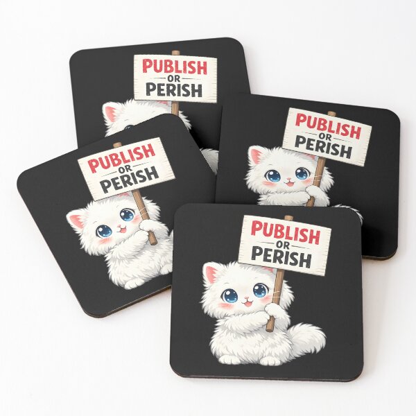 Item preview, Publish or Perish – Kawaii Fluffy Cat Protest – Academic Meme designed and sold by Nerd Romance Café.