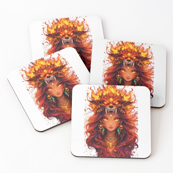 Item preview, "Fire Queen: Elemental Goddess with Dragon Crown" designed and sold by Skully-Studio.