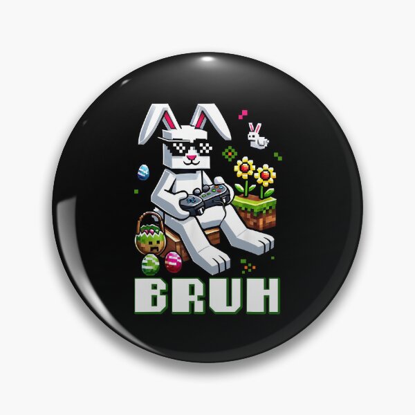 Artikelvorschau, Bruh Gamer Osterhase Lustige Pixel-Art Osterhase mit Eiern entworfen und verkauft von RDGNR.