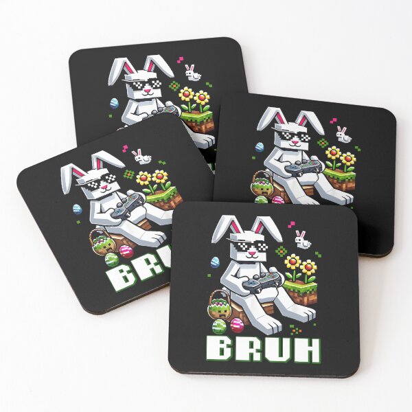Item preview, Bruh Gamer Easter Bunny Funny Pixel Art Easter Rabbit with Eggs designed and sold by RDGNR.