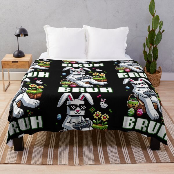 Item preview, Bruh Gamer Easter Bunny Funny Pixel Art Easter Rabbit with Eggs designed and sold by RDGNR.