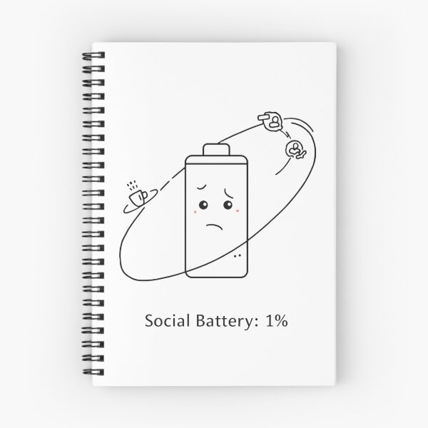 Item preview, Social Battery 1% – Introvert Humor Low Energy Minimalist Design designed and sold by Low Battery Society.
