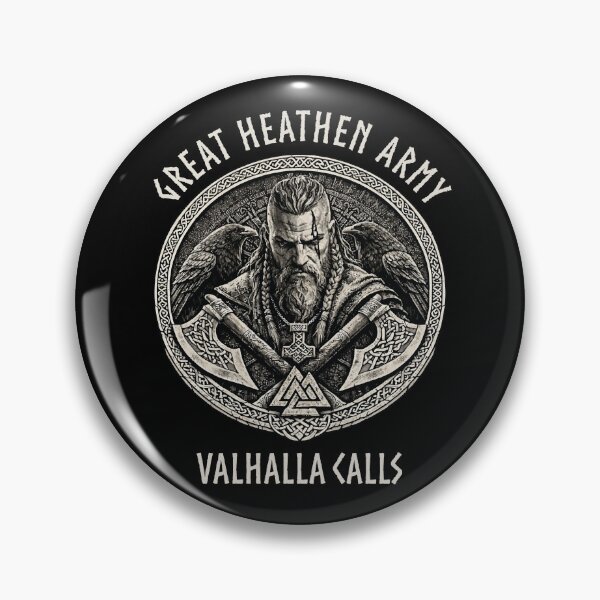 Item preview, Great Heathen Army Valhalla Calls Viking Warrior Norse Mythology Odin Ravens Design designed and sold by Freki & Geri.