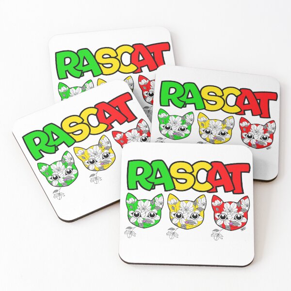 Item preview, ​RASCAT - Colorful Floral Rasta Cats Illustration designed and sold by D!ego.