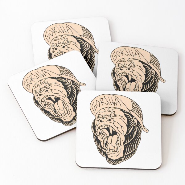 Item preview, Angry Gorilla Tattoo Style Illustration designed and sold by RepeatNoProblem.