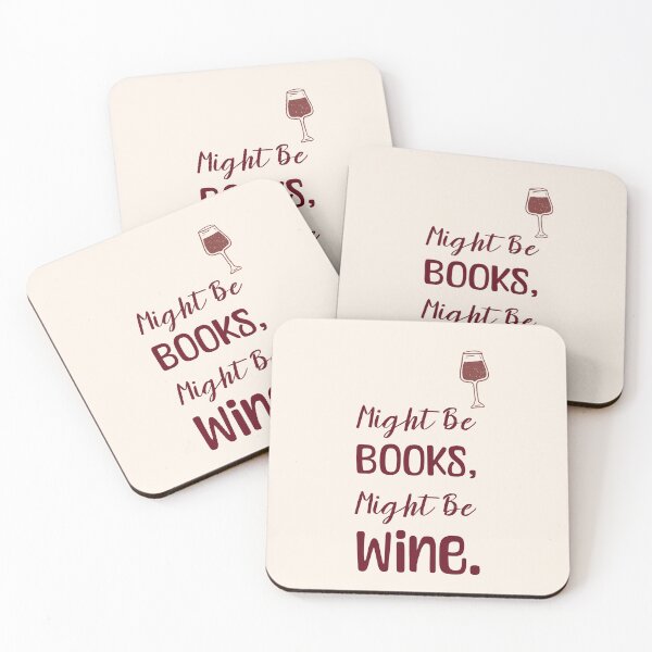 Item preview, Might Be Books, Might be Wine quote: Daily Cotton Canvas, Girly Bookworm, Trendy Reader Present designed and sold by MakitoDesign.