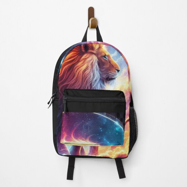 Item preview, Glowing Lion with Radiant Mane in Cloud Landscape – Fantasy T-Shirt Design designed and sold by Mitaudesign.