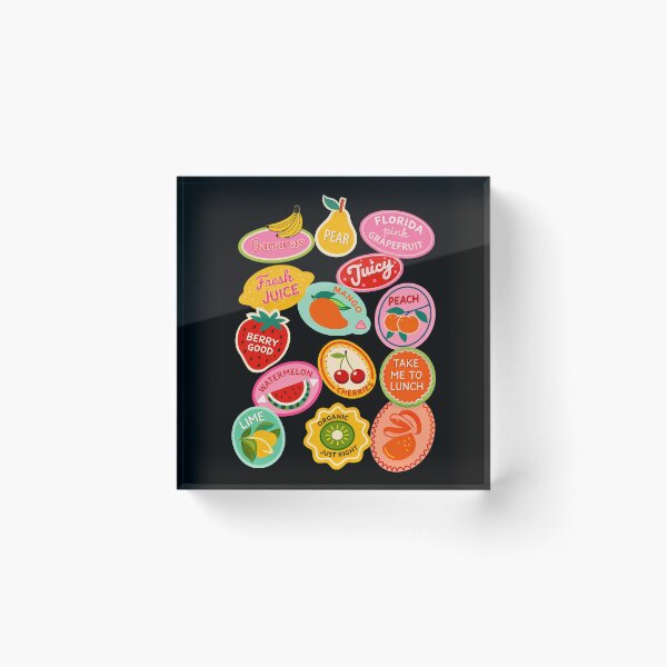 Item preview, Retro Fruit Sticker Collage Art designed and sold by margamPagenberg.