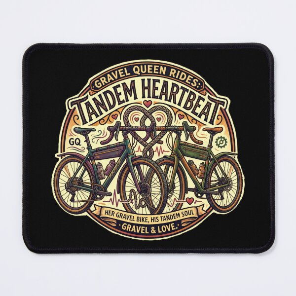 Item preview, Gravel Queen Rides: Tandem Heartbeat – Cycling Love & Adventure designed and sold by RDproject.