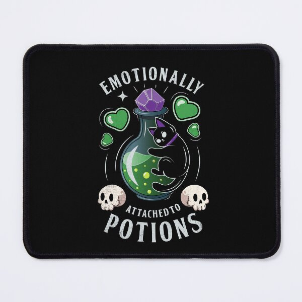 Item preview, Emotionally Attached to Potions – Cute Black Cat Hugging Potion Bottle Magic Design designed and sold by DREEMBLOOM Designs.