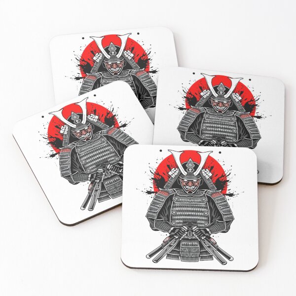 Item preview, Dual Katana Samurai – Red Sun Bushido Ink Splatter Art designed and sold by Cindralith.